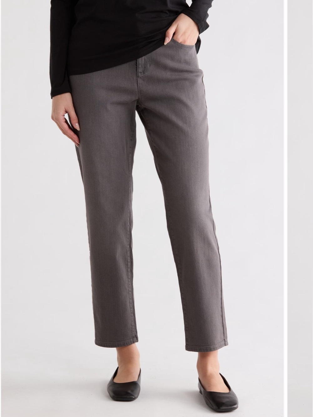 Eileen Fisher High Waist Slim Ankle Jeans XS Gray NWT